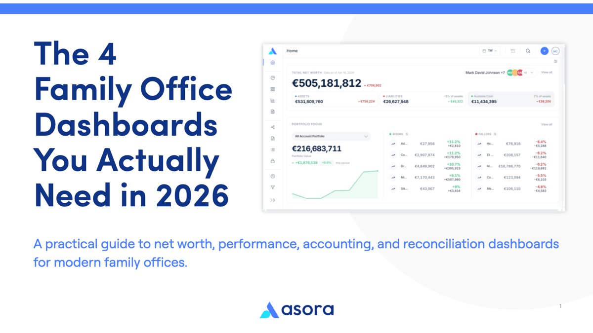 Cover of the guide: The 4 Family Office Dashboards You Actually Need in 2026